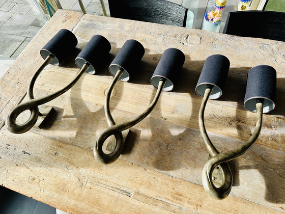 Image 1 of Porta Romana Wandleuchten aus Messing 3 Stück