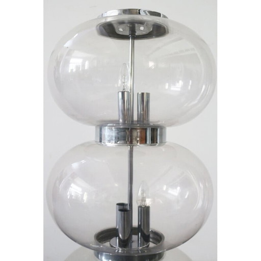 Vintage-Lampe aus Glas und Metall, 1970