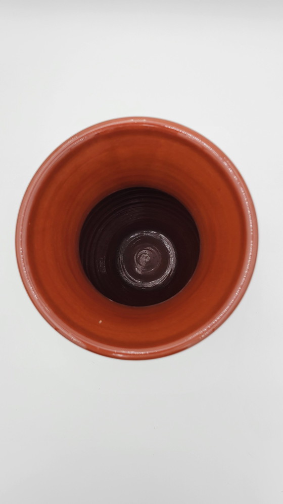 Image 1 of Vase Schwarz Blumenmuster