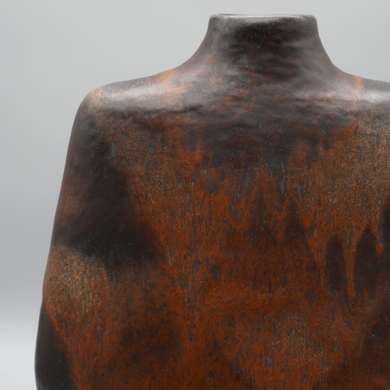 Image 1 of Seltene 70er Jahre Carstens Fett Lava Keramik Vase Christmann & Heukeroth H 30 cm WGP MCM