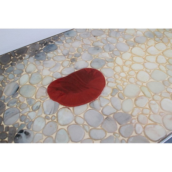 Image 1 of Verchromter Metall-Couchtisch mit Rollen, 1970