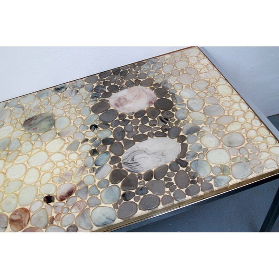 Image 1 of Verchromter Metall-Couchtisch mit Rollen, 1970