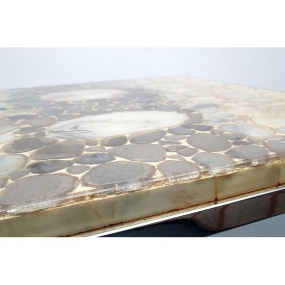 Image 1 of Verchromter Metall-Couchtisch mit Rollen, 1970