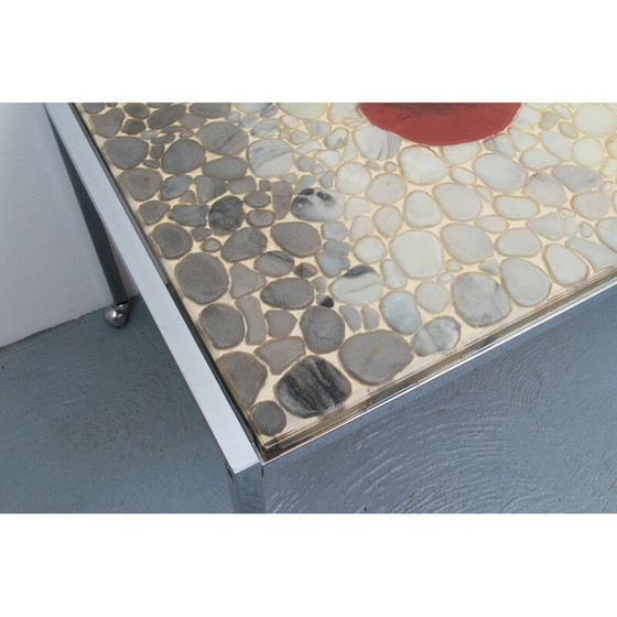 Image 1 of Verchromter Metall-Couchtisch mit Rollen, 1970