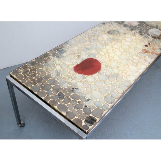 Image 1 of Verchromter Metall-Couchtisch mit Rollen, 1970