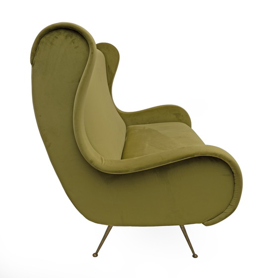 Image 1 of Mid Century Modernes Samtsofa Senior, Italien, 1950er Jahre