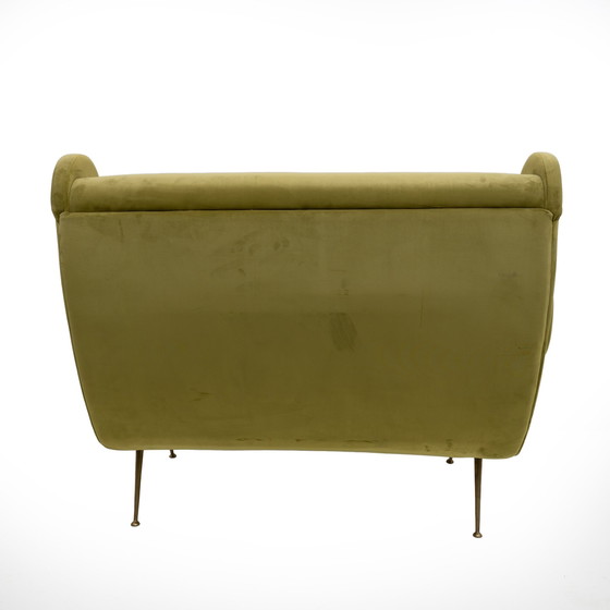 Image 1 of Mid Century Modernes Samtsofa Senior, Italien, 1950er Jahre