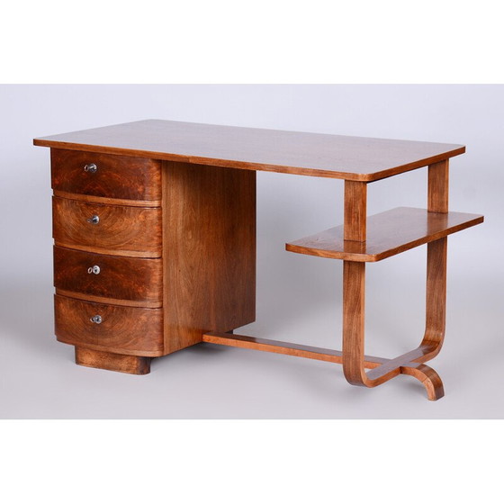 Image 1 of Art Deco-Schreibtisch aus Nussbaumholz von Jindrich Halabala, 1920er Jahre