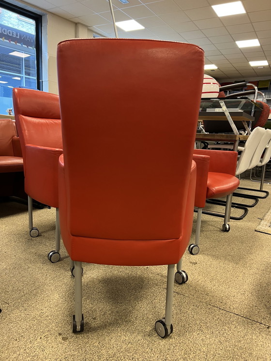 Image 1 of 4 Leolux Quogga Stühle aus rotem Leder