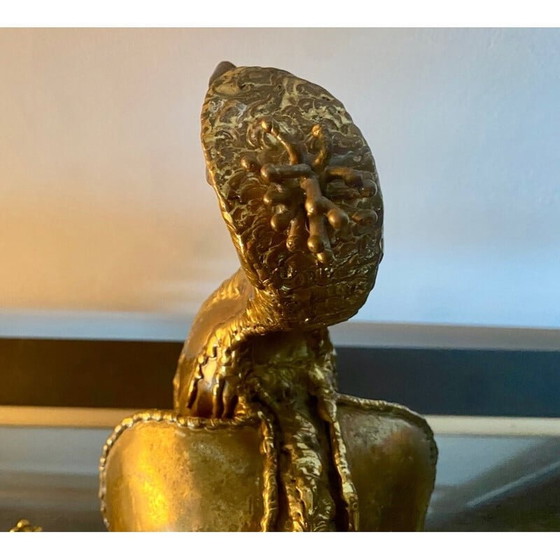 Image 1 of Vintage-Pfau aus vergoldetem Messing