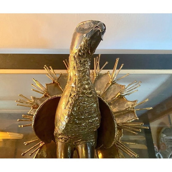 Image 1 of Vintage-Pfau aus vergoldetem Messing