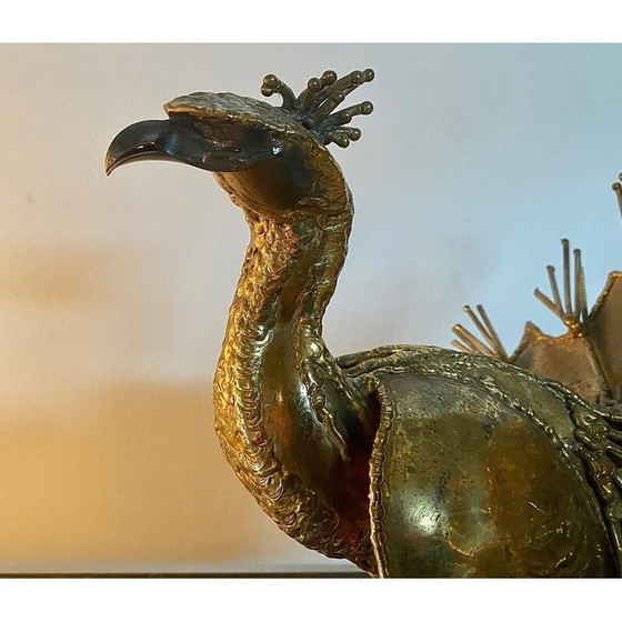 Image 1 of Vintage-Pfau aus vergoldetem Messing