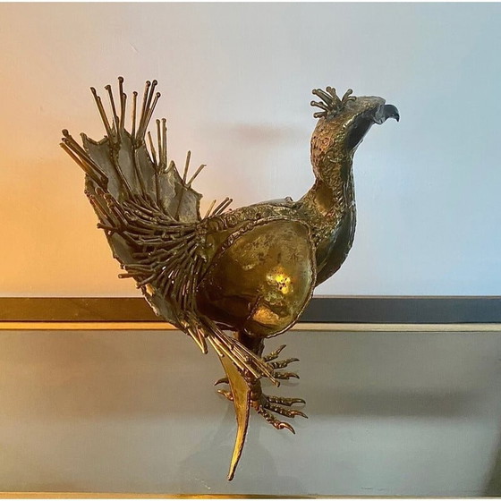 Image 1 of Vintage-Pfau aus vergoldetem Messing