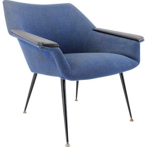 Blauer Vintage-Sessel, Italien 1960er Jahre