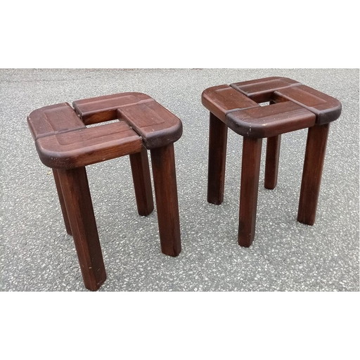 Paar alte Hocker von Olof Ottelin für Stockmann, Finnland 1958er