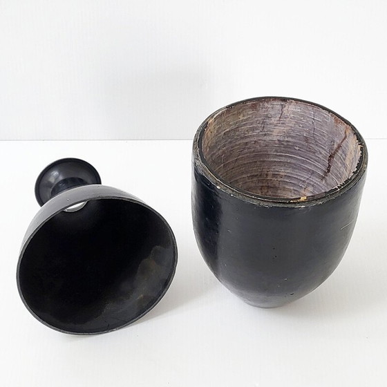 Image 1 of Vintage-Flasche aus Metall und Terrakotta, 1960