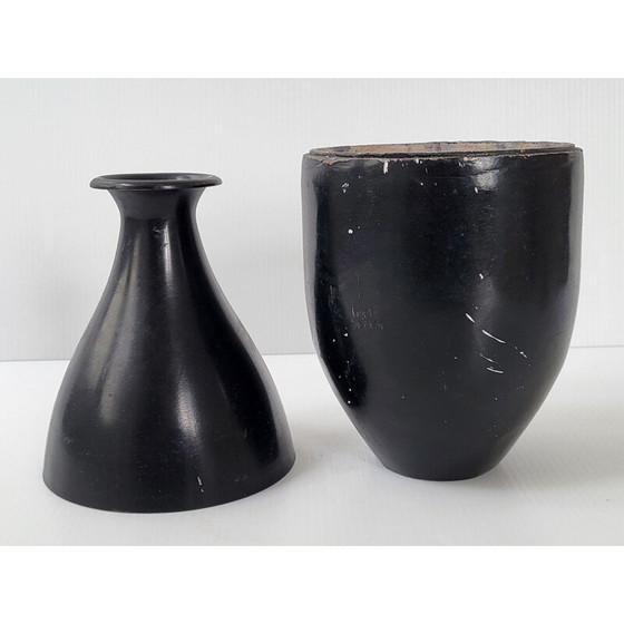 Image 1 of Vintage-Flasche aus Metall und Terrakotta, 1960