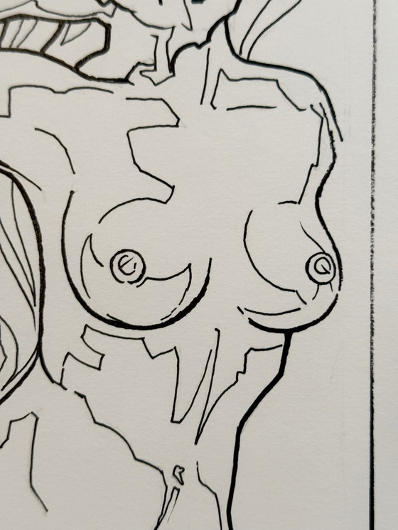 Image 1 of Satz von 2 surrealistischen Kunstwerken. 1981. Eugene Eechaut (1928-2019)