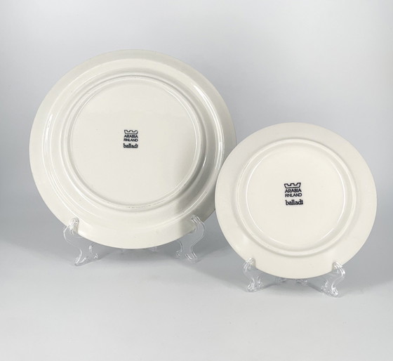 Image 1 of Arabia Finland Moreeni Balladi Design Von Heikki Orvola Tasse, Untertasse Und Teller