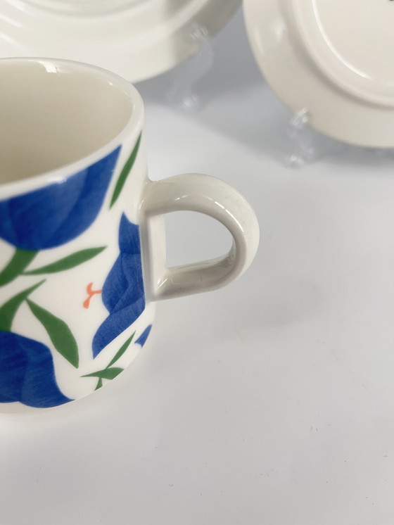 Image 1 of Arabia Finland Moreeni Balladi Design Von Heikki Orvola Tasse, Untertasse Und Teller