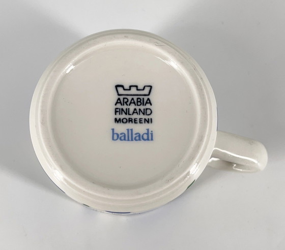 Image 1 of Arabia Finland Moreeni Balladi Design Von Heikki Orvola Tasse, Untertasse Und Teller