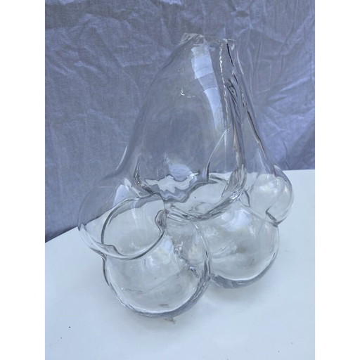 Vintage bubble 1 vase by Serge Mansau for St Louis Manufacture