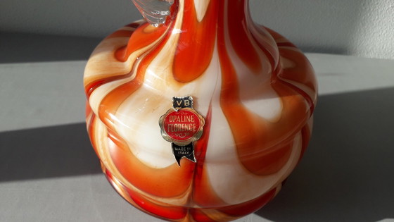 Image 1 of Vintage Dekanter aus Opalglas aus Florenz