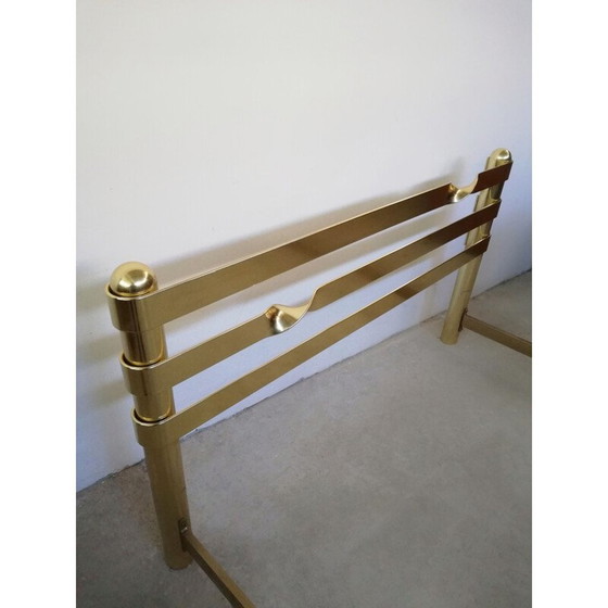 Image 1 of Vintage Doppelbett aus vermessingtem Metall, 1970er Jahre