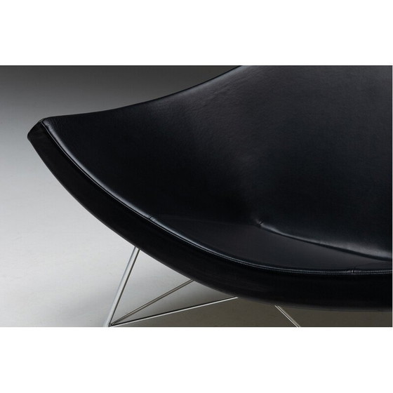 Image 1 of Vintage Coconut Sessel aus Leder und verchromtem Stahl von George Nelson für Vitra, 1955