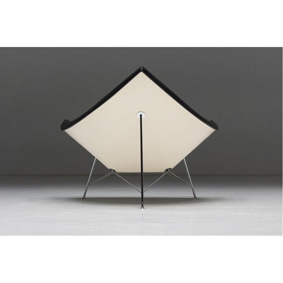 Image 1 of Vintage Coconut Sessel aus Leder und verchromtem Stahl von George Nelson für Vitra, 1955
