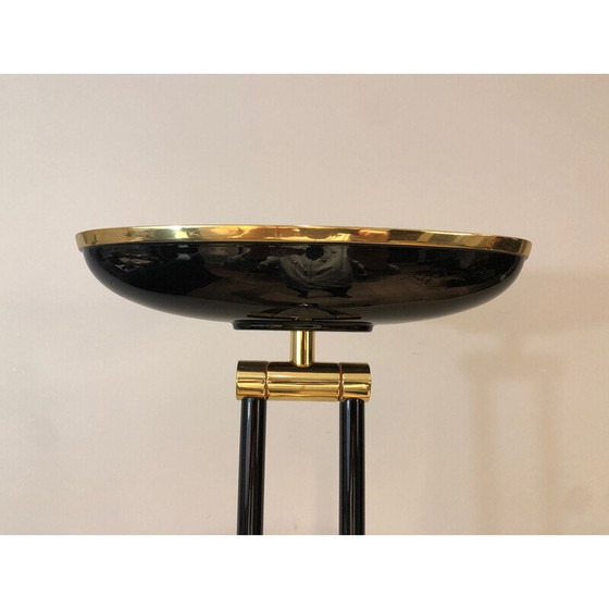 Image 1 of Vintage Stehlampe aus schwarz lackiertem Metall und Messing, 1970