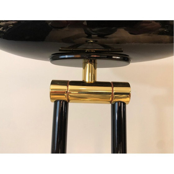 Image 1 of Vintage Stehlampe aus schwarz lackiertem Metall und Messing, 1970