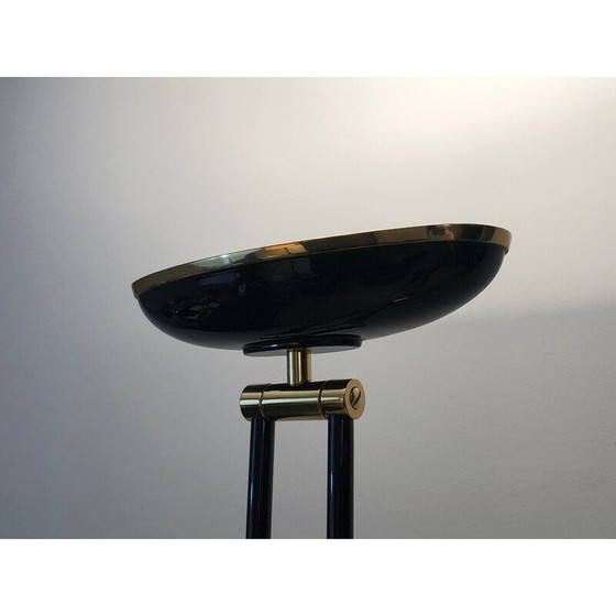 Image 1 of Vintage Stehlampe aus schwarz lackiertem Metall und Messing, 1970