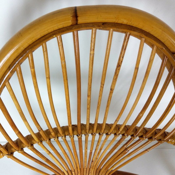 Image 1 of Paar große Rattansessel aus Bambus im Vintage-Stil 1960