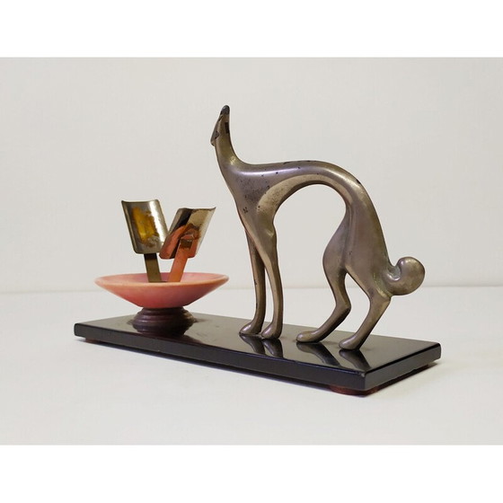 Image 1 of Windhund-Figur aus Metall von Karl Hagenauer, 1930