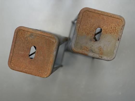 Image 1 of 2x Industriehocker aus Metall