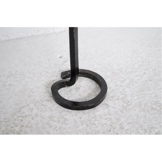 Image 1 of Vintage schmiedeeisernen Leuchter und Spiegel Marolles Werkstatt, 1950