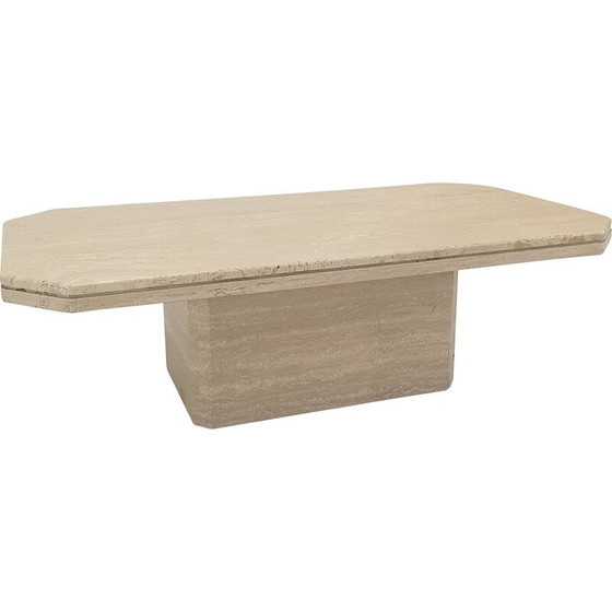 Image 1 of Vintage Couchtisch aus Travertin, Italien 1980er