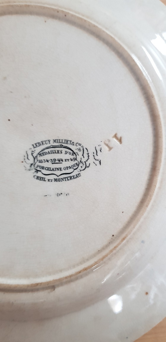 Image 1 of Teller mit japanischem Dekor Porzellan Creil und Montereau Lebeuf Milliet