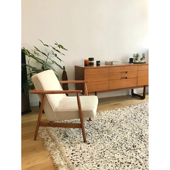 Image 1 of Vintage Sessel Modell Z Elfenbein Kord 1960