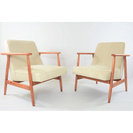 Image 1 of Vintage Sessel Modell Z Elfenbein Kord 1960