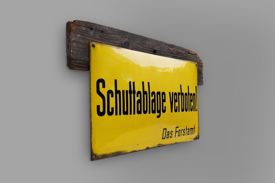 Image 1 of Altdeutsches gelbes Emaille-Schild, 1900