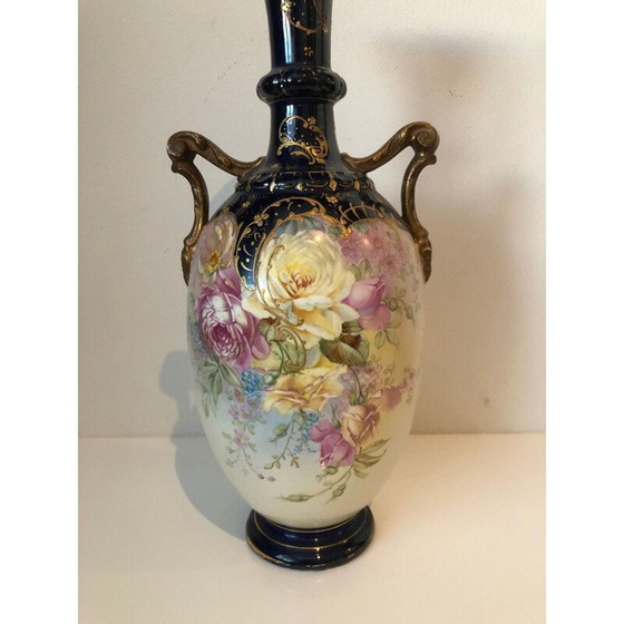Image 1 of Vintage Porzellanvase mit handgemalten Blumen