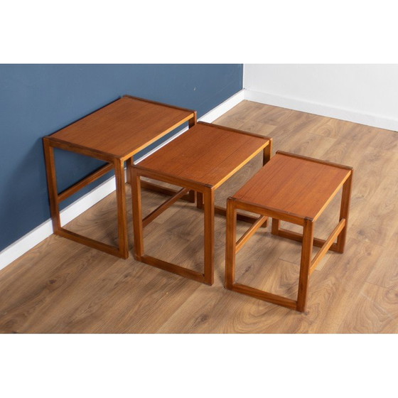 Image 1 of Alte dänische Teakholz-Nesttische, 1960er Jahre