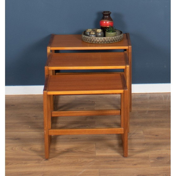 Image 1 of Alte dänische Teakholz-Nesttische, 1960er Jahre