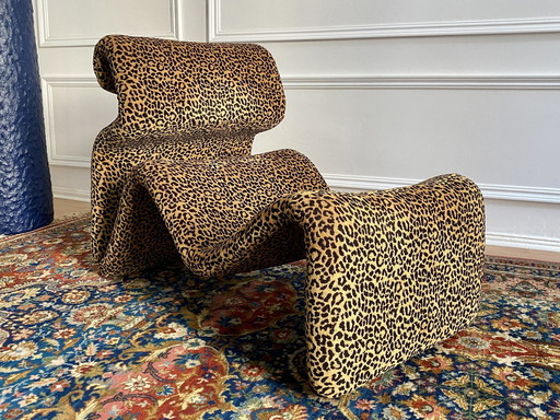 Vintage Leopard Lounge Chair