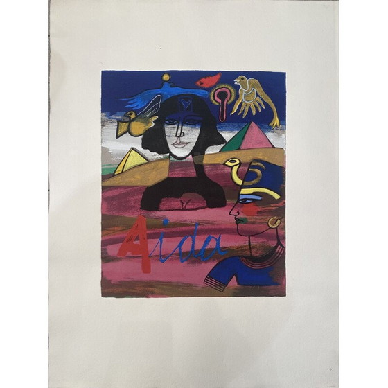 Image 1 of Alte Lithographie "Aida" von Guillaume Corneille