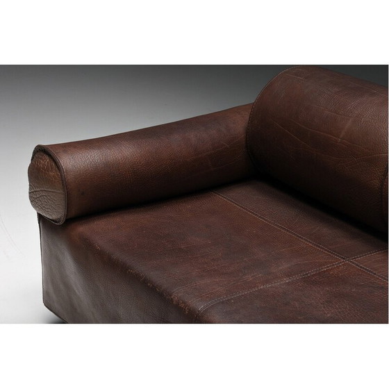 Image 1 of Braunes Büffelledersofa von Marzio Cecchi, 1970er Jahre