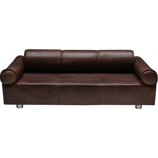 Braunes Büffelledersofa von Marzio Cecchi, 1970er Jahre