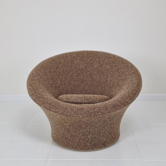 Image 1 of Pilzfarbener Vintage-Sessel und Ottomane von Pierre Paulin für Artifort, 1960er Jahre